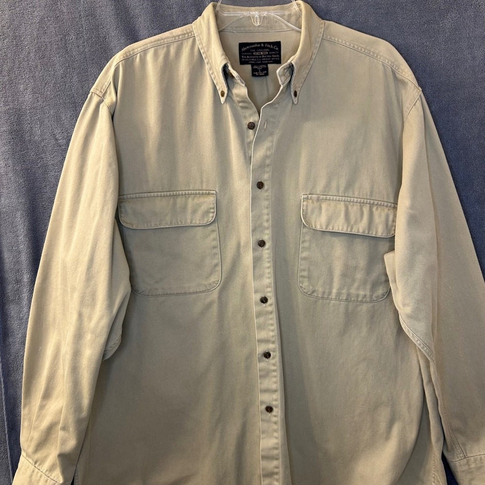 Vintage 90s Abercrombie Fitch Baggy Mens XL (L Tag) Long Sleeve Shirt Cabin Wear